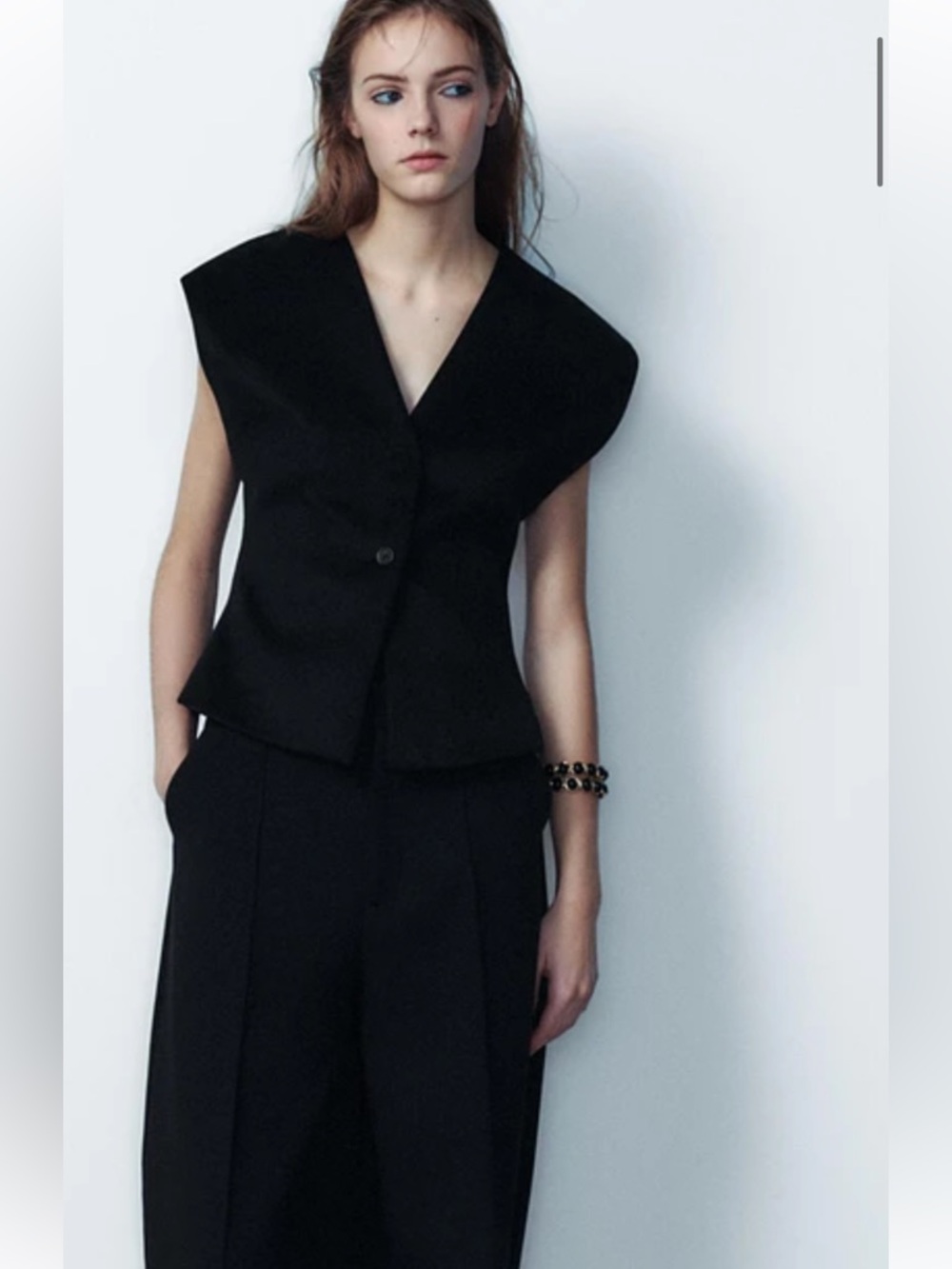 Zara Black Classic Logo Label Top Vest